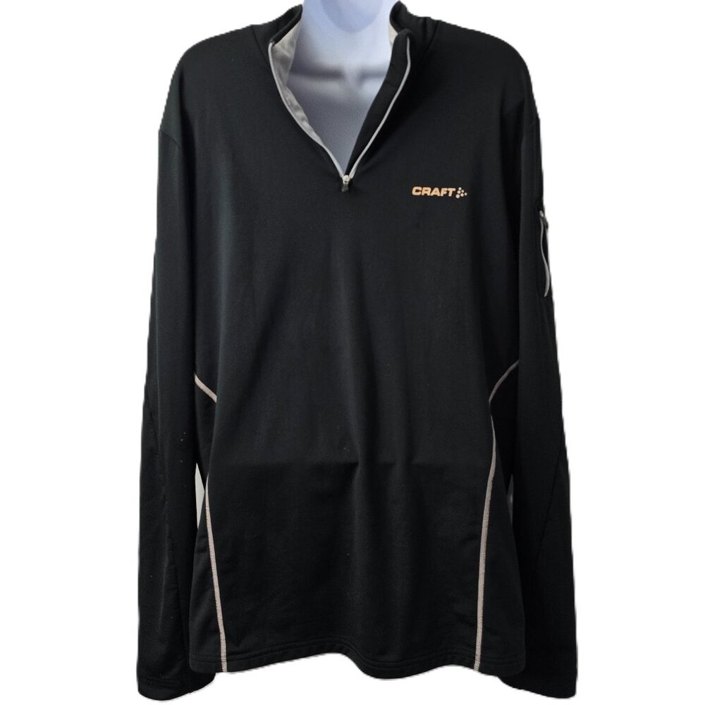 Craft Cycling Jersey Top Shirt XL Bike Quarter Zip Stretch Black L1 Ventilation